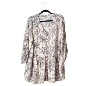 Indigo Rose Plus Size Leaves Boho Blouse